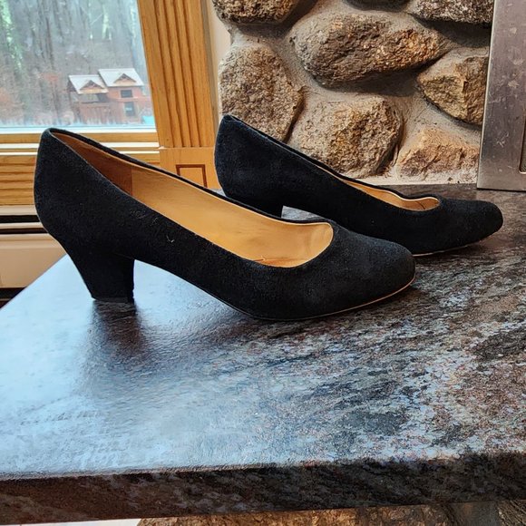 Trotters Penelope Black Suede Pumps Size 8.5W - Picture 8 of 16